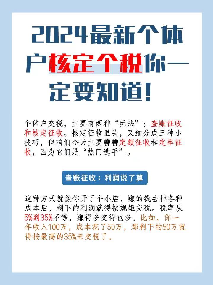 六盘水2024最新个体户核定个税你一定要知道！